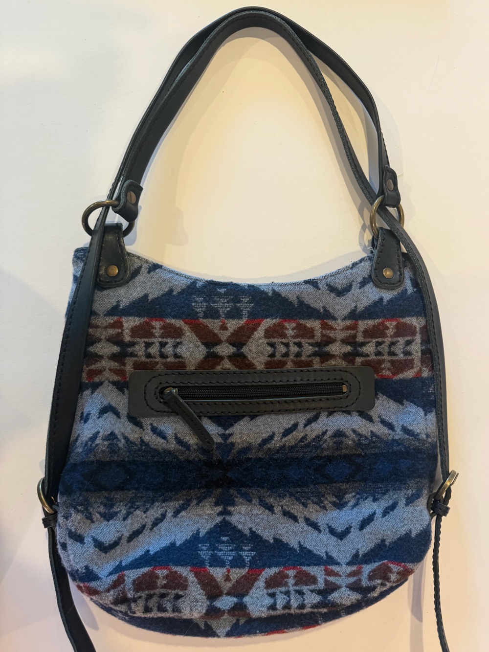 Pendleton Woolen Mills Woven Navy Multi Color Shoulder Bag